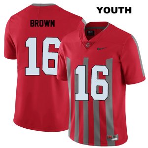 Youth NCAA Ohio State Buckeyes Cameron Brown #16 College Stitched Elite Authentic Nike Red Football Jersey ZP20R67RC